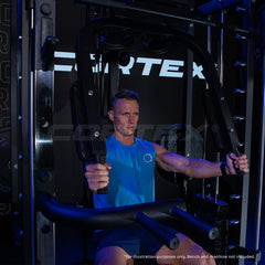 Cortex SM-25 6-In-1 Power Rack with Smith & Cable Machine + Jammer Arms + Chest Fly Attachment + 23kg Weights Add On + BN-9 Bench + Ultimate Olympic Bumper Weight Plate & Barbell Package