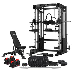 CORTEX SM-25 6-in-1 Power Rack with Smith & Cable Machine with 48kg Revolock V2 Adjustable Dumbbells + 130kg Ultimate Package
