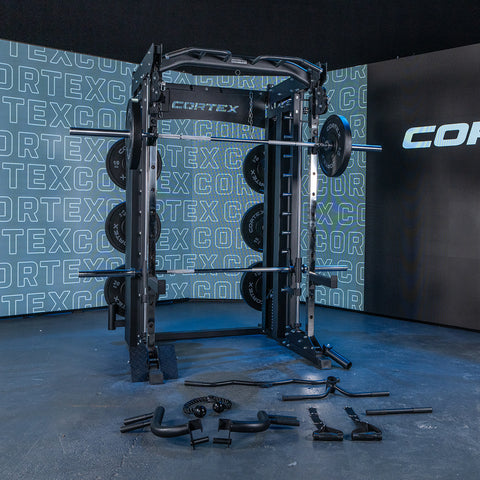 CORTEX SM-26 6-in-1 Power Rack with Dual Stack Smith & Cable Machine ...