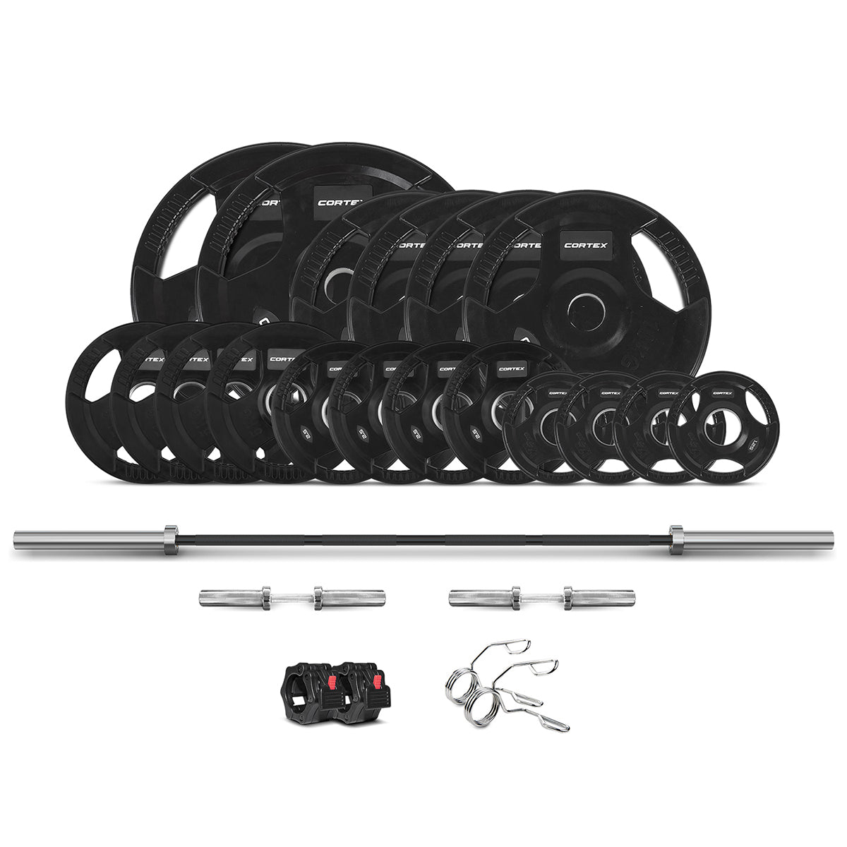 CORTEX 145kg Tri-Grip V2 50mm Olympic Plate Set
