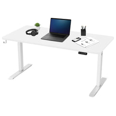 ErgoDesk Dual Motor Electric Standing Desk 160cm (White/White)