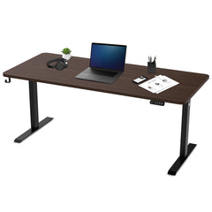 ErgoDesk Dual Motor Electric Standing Desk 180cm (Walnut/Black)