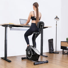 Cyclestation3 Exercise Bike with ErgoDesk Automatic Standing Desk 1800mm in Oak