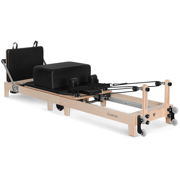 Contour Folding Wooden Pilates Reformer Machine (Black)