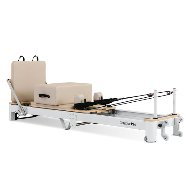 Contour Pro Folding Aluminum Pilates Reformer Bed Set (Beige)