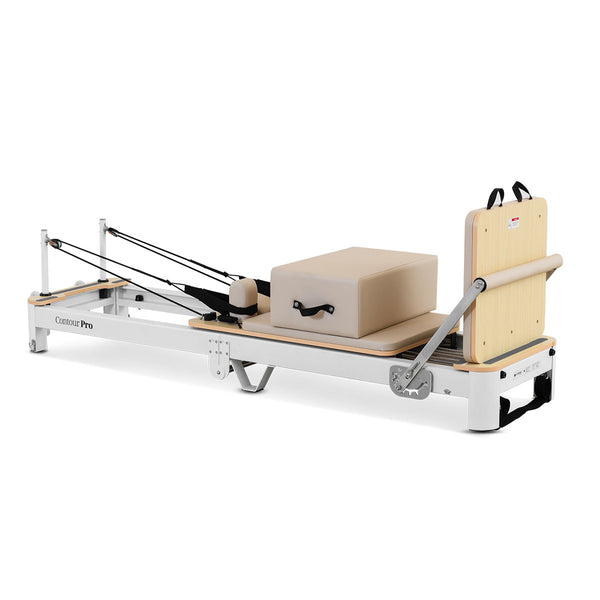 Contour Pro Folding Aluminum Pilates Reformer Bed Set (Beige)
