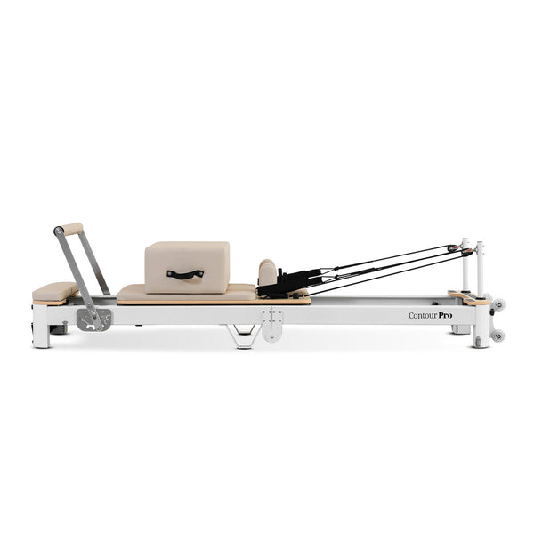 Contour Pro Folding Aluminum Pilates Reformer Bed Set (Beige)