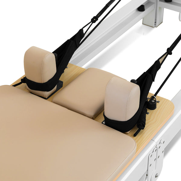 Contour Pro Folding Aluminum Pilates Reformer Bed Set (Beige)