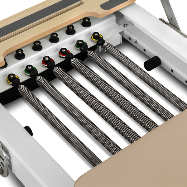 Contour Pro Folding Aluminum Pilates Reformer Bed Set (Beige)