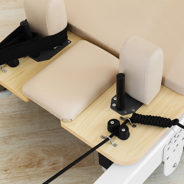 Contour Pro Folding Aluminum Pilates Reformer Bed Set (Beige)