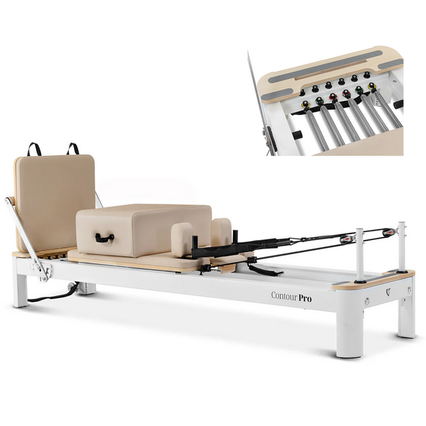 Contour Pro Aluminium Pilates Reformer Machine (Beige)