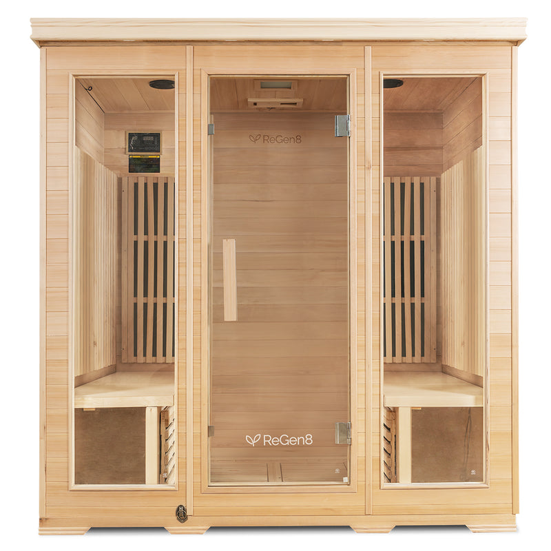 ReGen8 Quadro Indoor - 4 Person Infrared Sauna (Natural)