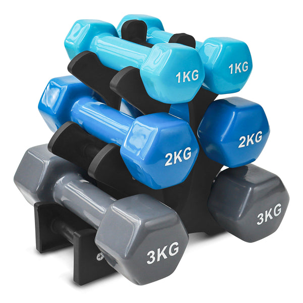 CORTEX 1kg to 3kg 3-Pair Dumbbell Set with Stand