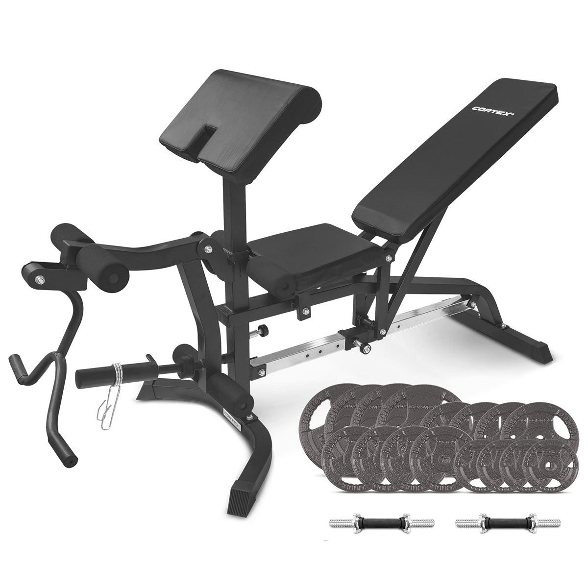CORTEX BN-11 Exercise FID Bench + 79kg Standard Tri-Grip Weight Plate an