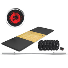 CORTEX 3M X 1M 50mm Weightlifting Platform with Dual Density Mats Set + 90kg Olympic V2 Weight Plates & Barbell Package