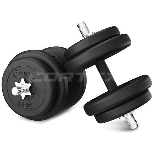 CORTEX 90kg EnduraShell Barbell Weight Set with Weight Tree