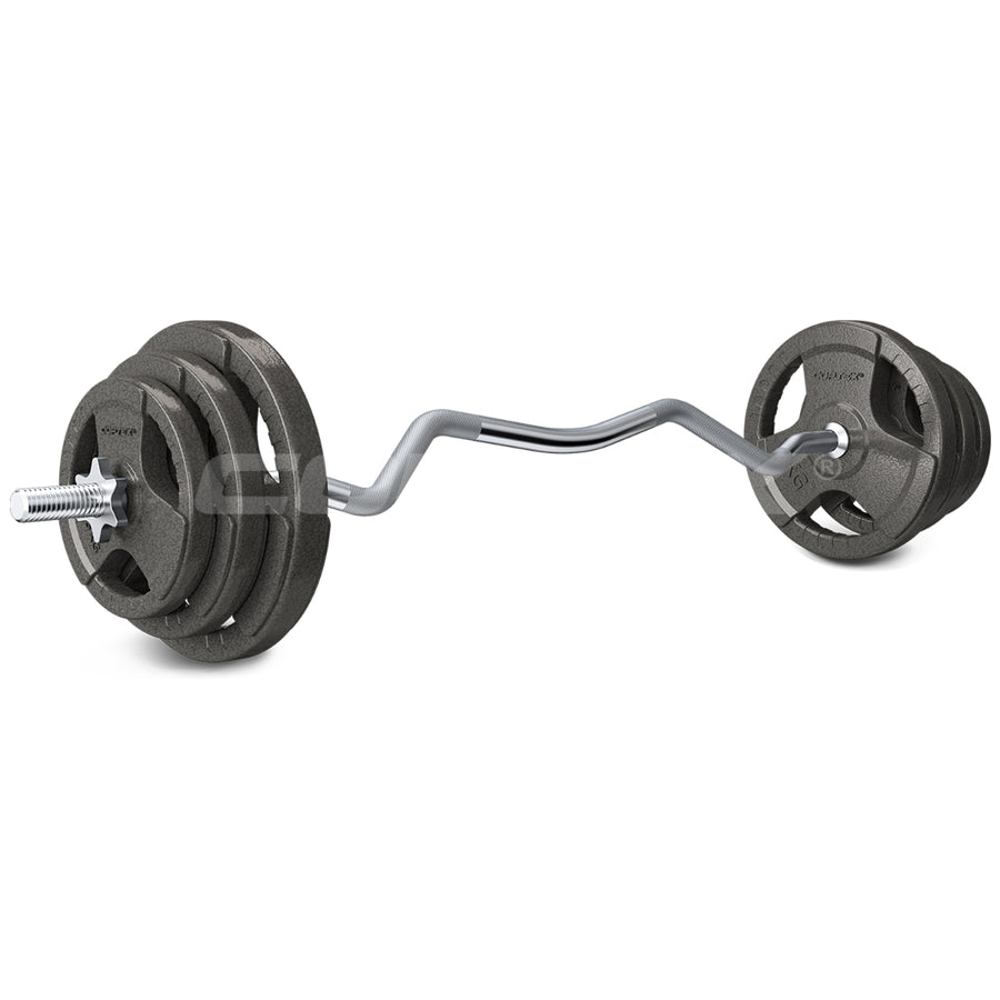 CORTEX 90kg Tri-Grip 27mm Standard Barbell Weight Set with Weight Tree