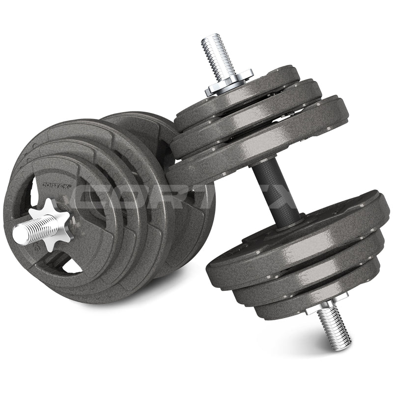 CORTEX 90kg Tri-Grip 27mm Standard Barbell Weight Set with Weight Tree