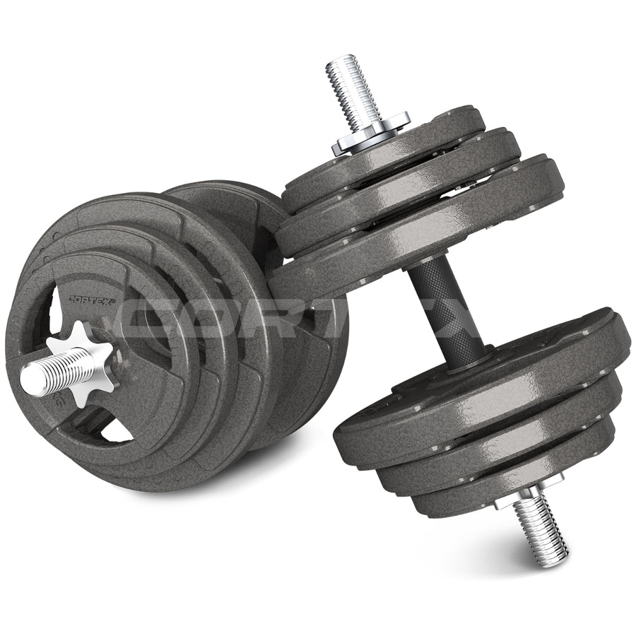 CORTEX 90kg Tri-Grip 27mm Standard Barbell Weight Set with Weight Tree