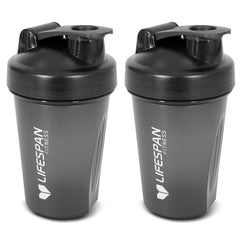 Lifespan Fitness Shaker Bottle (500ml, Black) Pack of 2