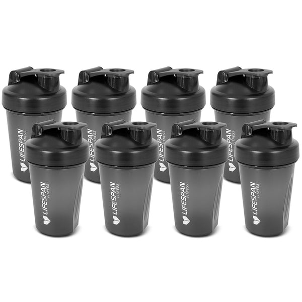 Lifespan Fitness Shaker Bottle (500ml, Black) Pack of 8