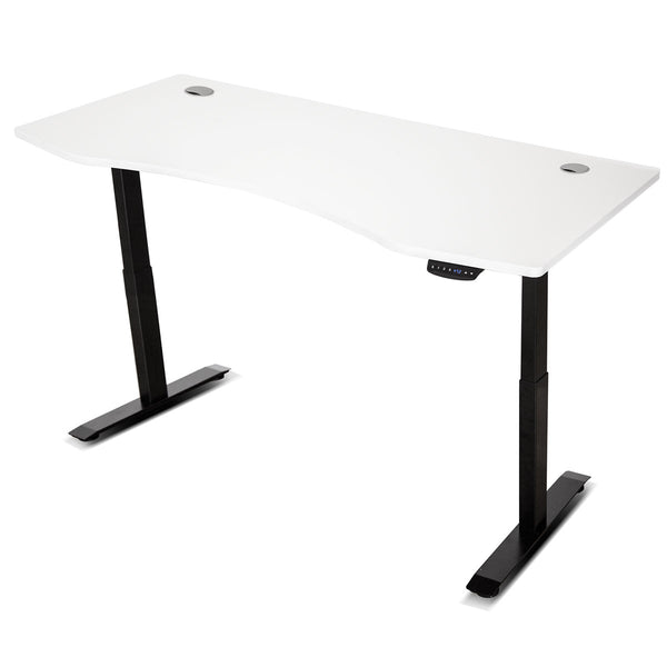 ErgoDesk Automatic Standing Desk 1800mm (White) + Cable Management Tray