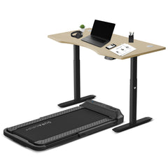 V-FOLD Treadmill with ErgoDesk Automatic Standing Desk 1500mm in Oak