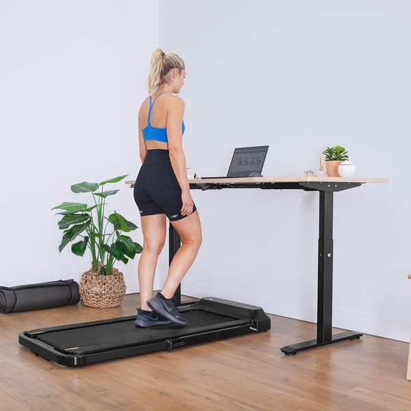 V-FOLD Treadmill with ErgoDesk Automatic Standing Desk 1500mm in Oak