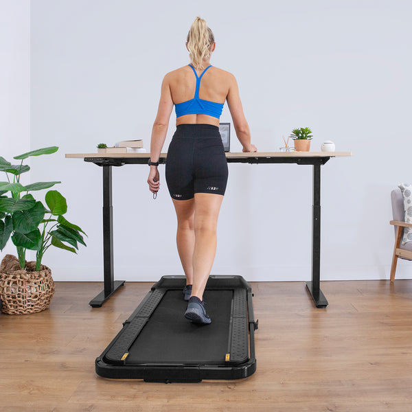 V-FOLD Treadmill with ErgoDesk Automatic Standing Desk 1800mm in Oak