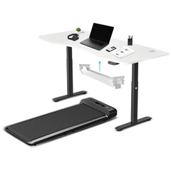 WalkingPad M2 Treadmill with ErgoDesk Automatic White Standing Desk 1800mm + Cable Management Tray