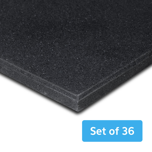 CORTEX 15mm Commercial Bevelled Edge Rubber Gym Tile Mat (1m x 1m) Pack of 36