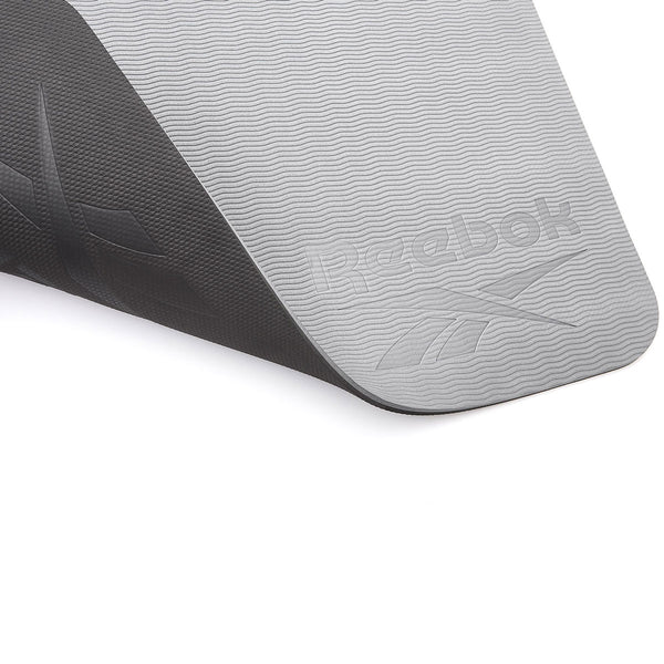 Reebok Double Sided Yoga Mat (6mm, Black/Grey) – Lifespan